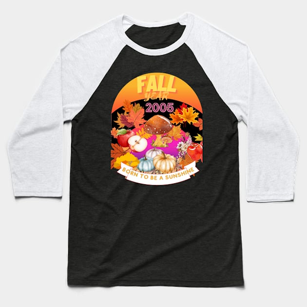 birthday t-shirt if you were born during fall 2005 Baseball T-Shirt by GLOBAL SHIRTS